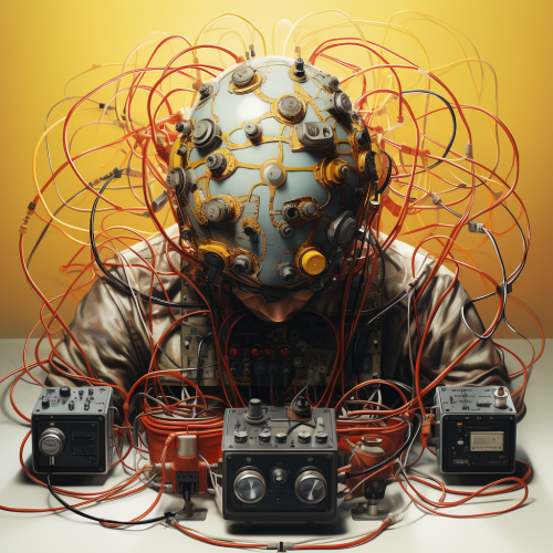 Yellow brain map head 3