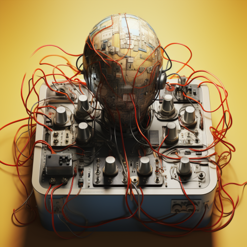 Yellow brain map head